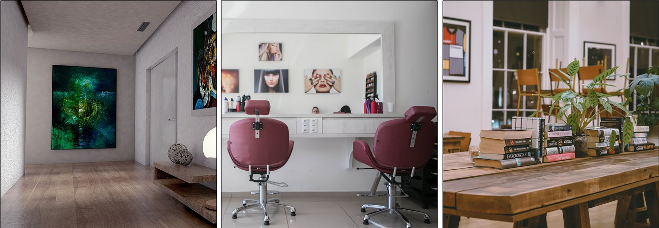Lieux pour application de peinture satinée